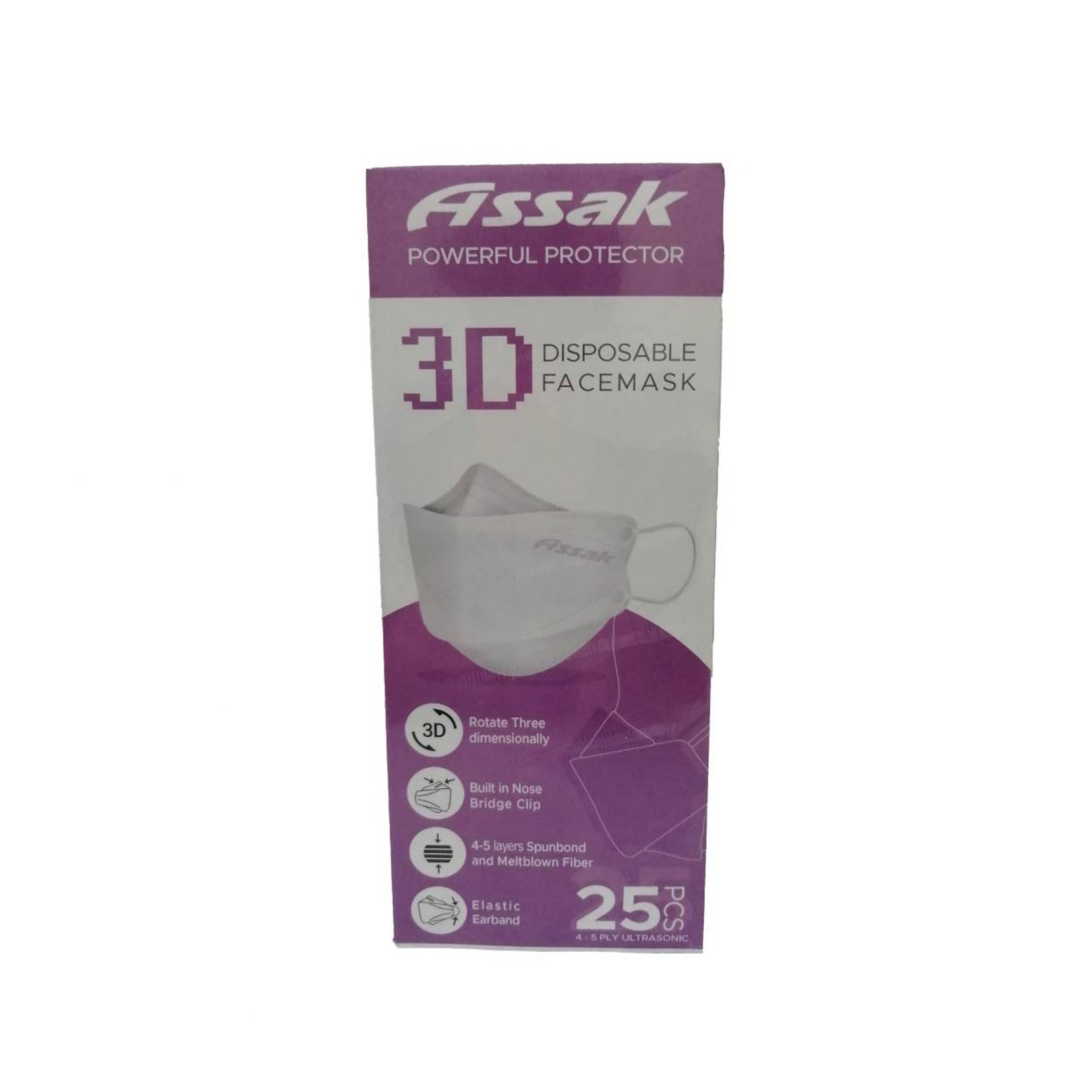 ماسک تنفسی آساک مدل سه بعدی بسته 25 عددی