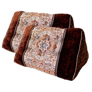 پشتی ترمه مدل شاه نشین طرح خانسالار کد 700702 بسته 2 عددی