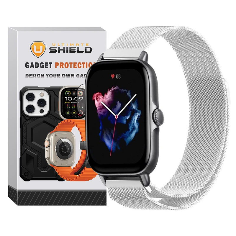 بند آلتیمیت شیلد مدل Milanese_Loop UL مناسب برای ساعت هوشمند امیزفیت GTS / GTS 2e / GTS 2 / GTS 2 Mini / GTS 3 / GTS 4 / GTS 4 Mini / GTR Mini