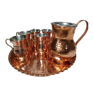 ست لیوان و پارچ مسی کد mk1 مجموعه 8عددی