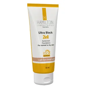 کرم ضد آفتاب رنگی 2 در 1 پوست نرمال تا خشک همیلتون مدل  Light Tone SPF50 حجم 50 میلی لیتر