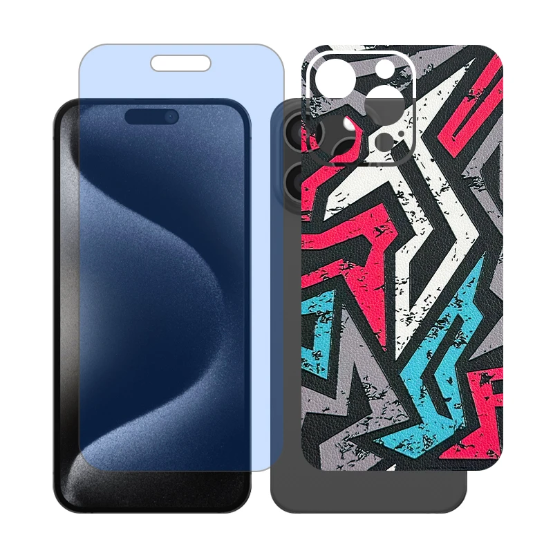 محافظ صفحه نمایش بلو کات گلس مدل Together مناسب برای گوشی موبایل اپل iPhone 15 Pro Max به همراه برچسب پوششی پشت گوشی