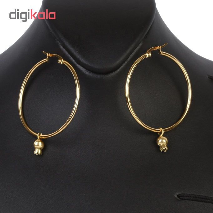 گوشواره برنج گالنا مدل حلقه ای و انار