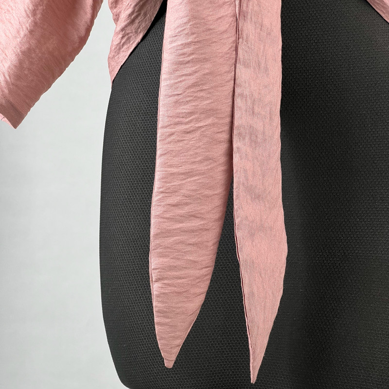 شومیز زنانه مدل گره ای کد AK1015 رنگ کالباسی