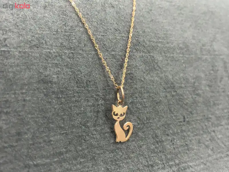 گردنبند طلا 18 عیار طرح گربه مدل G132