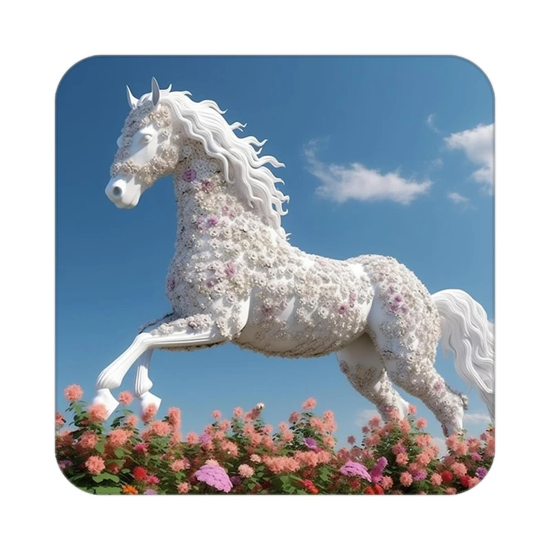 زیر لیوانی کاکتی طرح اسب تک شاخ و یونیکورن مدل mp32201