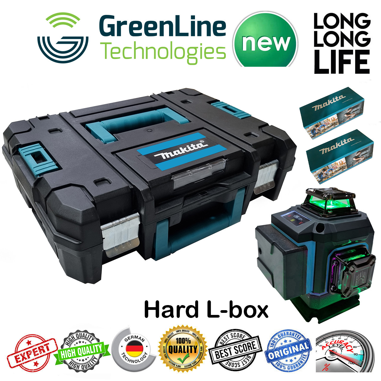 تراز لیزری ماکیتا مدل 4 بعدی هوشمند نور سبز کد 360 - 4D 16 Lines