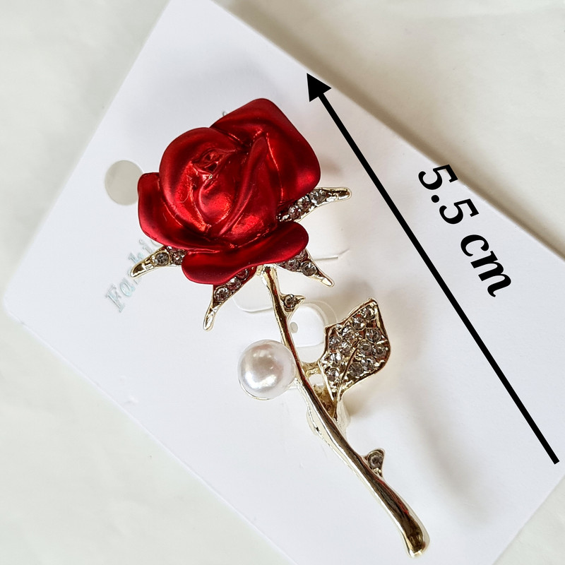 گل سینه زنانه مدل گل رز لوکس کد 7895 brg