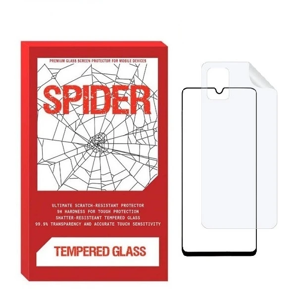 محافظ صفحه نمایش اسپایدر مدل FUL مناسب برای گوشی موبایل سامسونگ Galaxy A51 به همراه محافظ پشت گوشی 