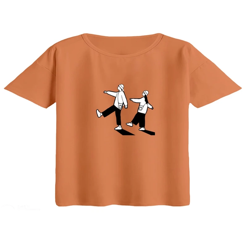 کراپ تی‌شرت آستین کوتاه زنانه مدل مینیمال کد01