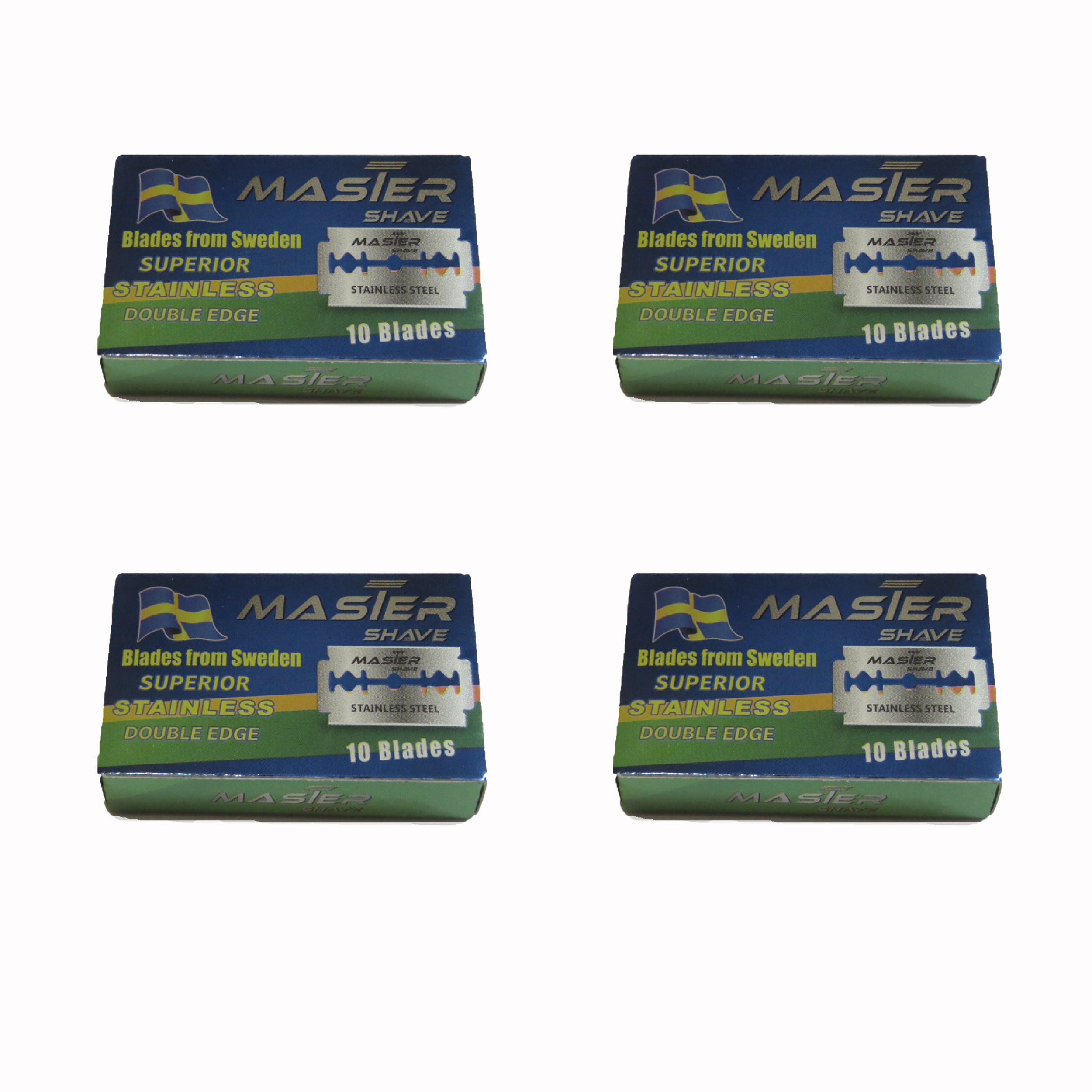 تیغ یدک مستر شیو مدل superior stainless double edge بسته 4 عددی