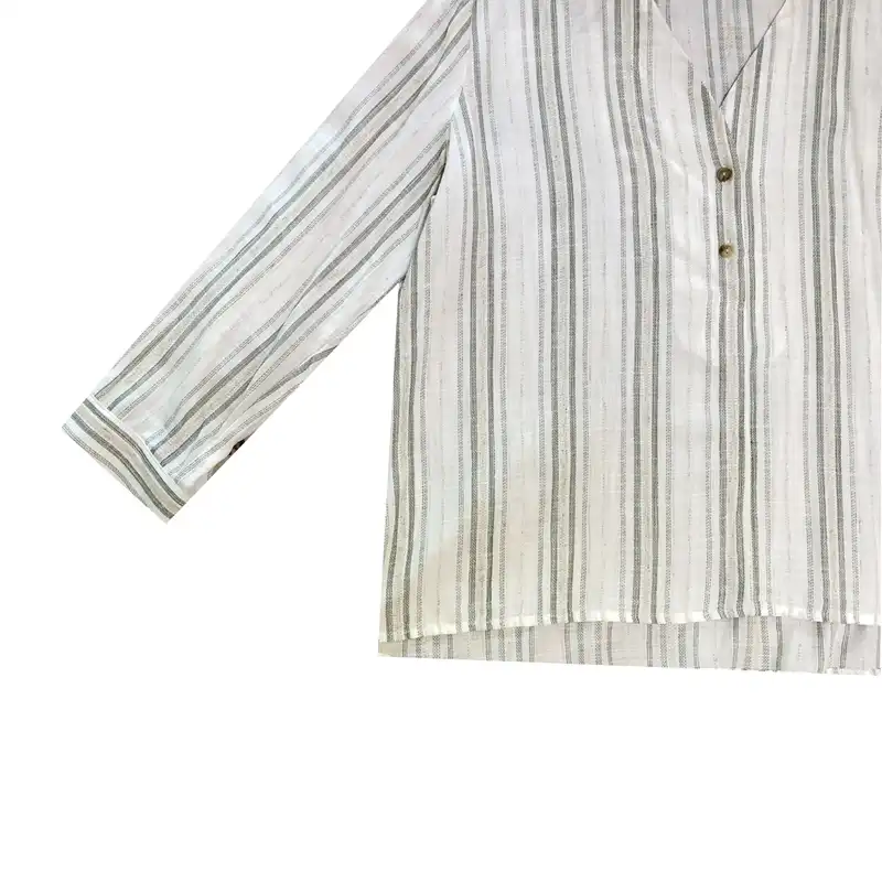 بلوز آستین سه ربع زنانه ماوی مدل راه راه