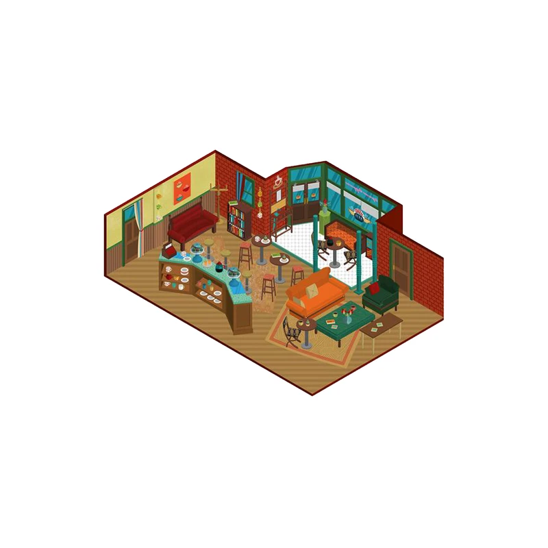  استیکر لپ تاپ لولو طرح کافه فرندز کد 143