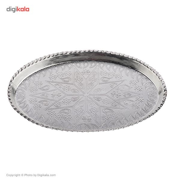 سینی مسی زنجان مدل بیضی سایز 18 × 27 سانتی متر