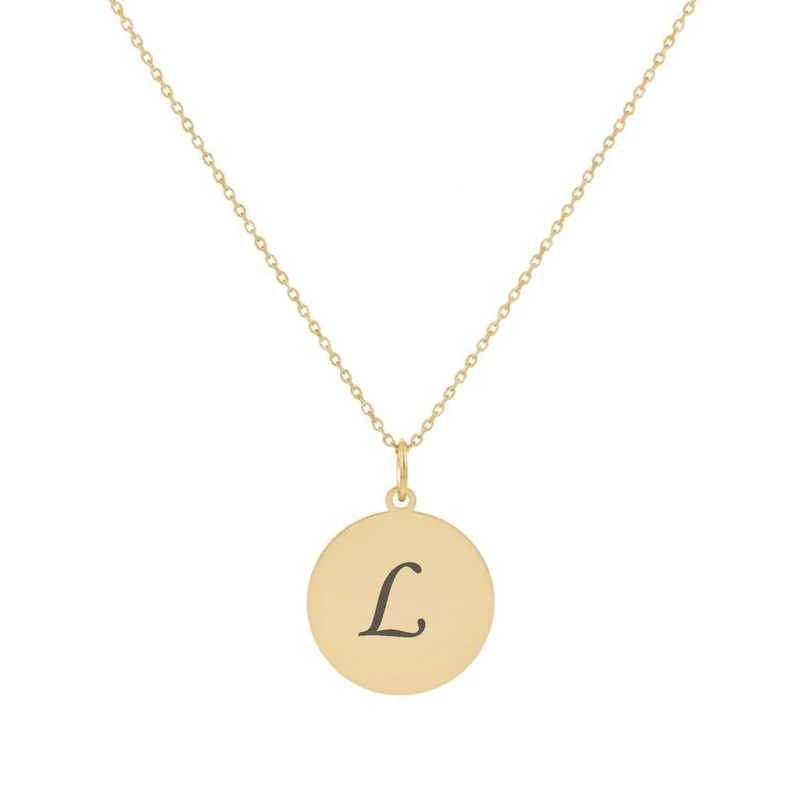 گردنبند طلا 18 عیار زنانه با زنجیر حلقه‌ای (فلامینگو) لیردا مدل حرف L 121288