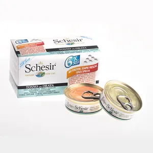کنسرو غذای گربه شسیر مدل Multipack Tuna With Seabream-11267 با طعم مولتی پک ماهی تن و ماهی اقیانوس وزن 6 x 50 گرم