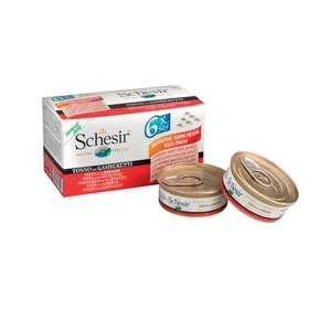 کنسرو غذای گربه شسیر مدل Multipack Tuna With Prawns-53014 با طعم مولتی پک ماهی تن و شاه میگو وزن 6 x 50 گرم