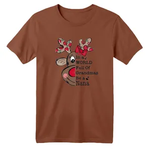 تی شرت آستین کوتاه بچگانه مدل گوزن کریسمس کد 11 رنگ موکایی