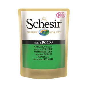 پوچ گربه شسیر مدل Pouch Chicken Fillets-51034 با طعم فیله مرغ وزن 100 گرم