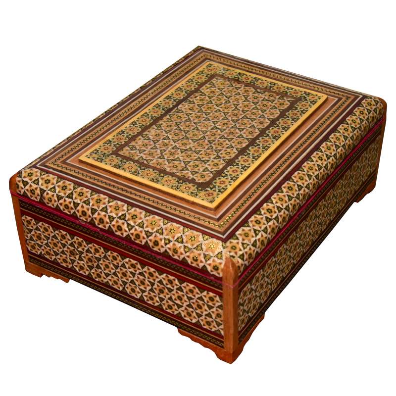 جعبه جواهرات خاتم کاری مدل اهورا کد 1824