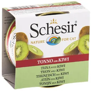 کنسرو غذای گربه شسیر مدل Tuna With Kiwi-13554 با طعم ماهی تن و کیوی وزن 75 گرم