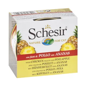 کنسرو غذای گربه شسیر مدل Chicken Fillets With Pineapple-13516 با طعم فیله مرغ و آناناس وزن 75 گرم
