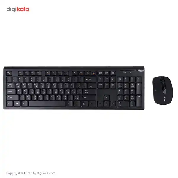 کیبورد و ماوس بی سیم هترون مدل HKCW130 با حروف فارسی