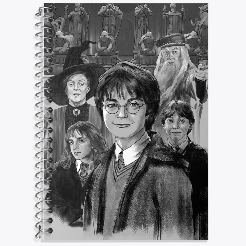 دفتر زبان 50 برگ خندالو مدل دو خط طرح هری پاتر (Harry Potter) کد F869