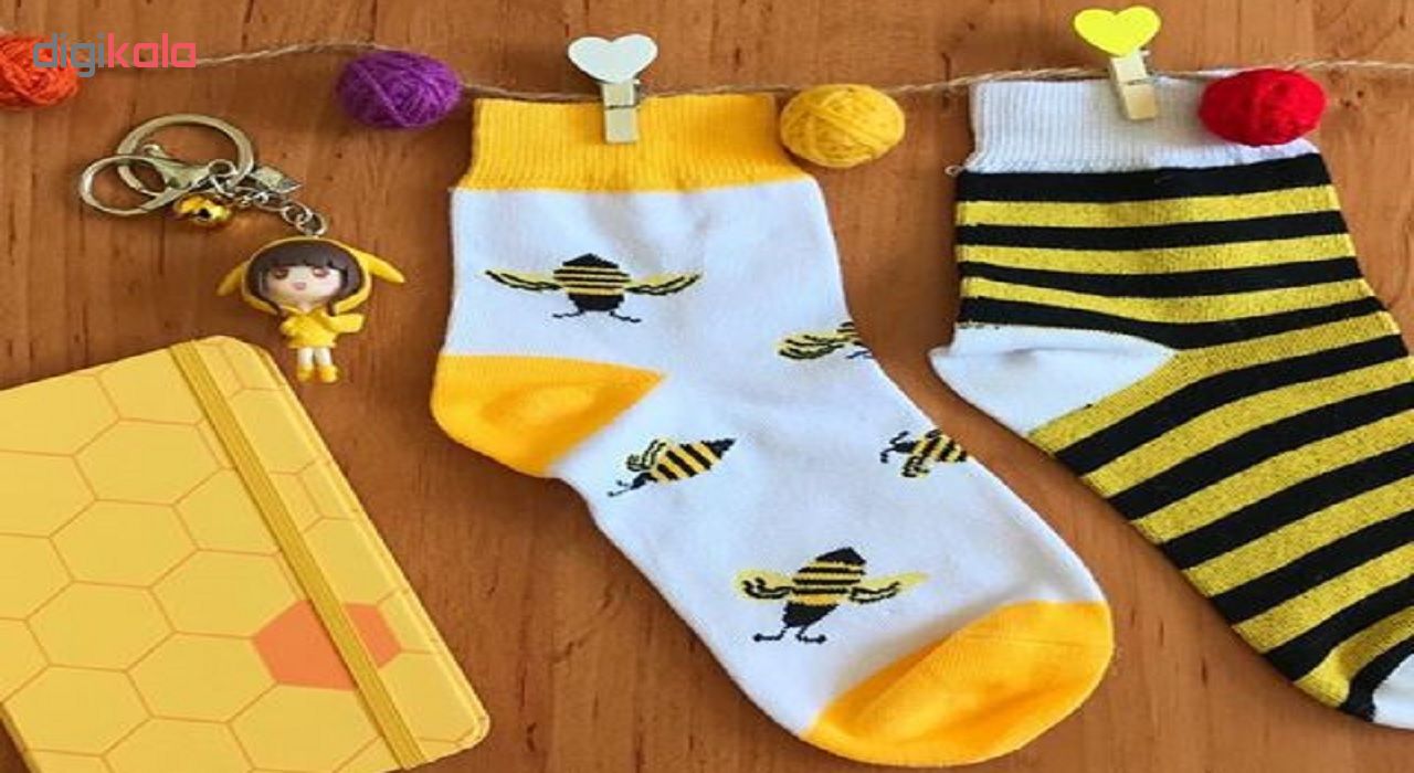 جوراب بچگانه طرح زنبور مدل pa-ara