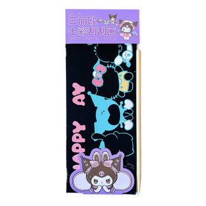 دفتر نقاشی 4 برگ مدل اسکراچ کرومی به همراه قلم