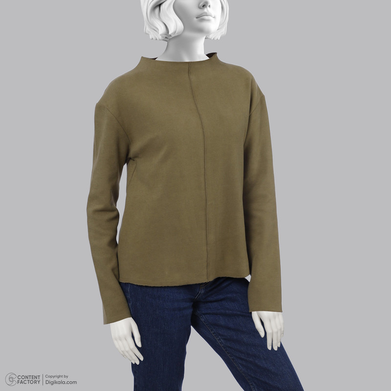بلوز آستین بلند یقه برگردان زنانه سرژه مدل 203529 رنگ سبز
