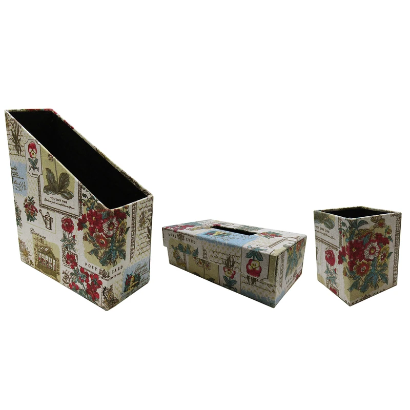 عکس شماره 2 : ست لوازم اداری رومیزی هوم اند لایف مدل مارین طرح گل و پروانه مجموعه 3 عددی