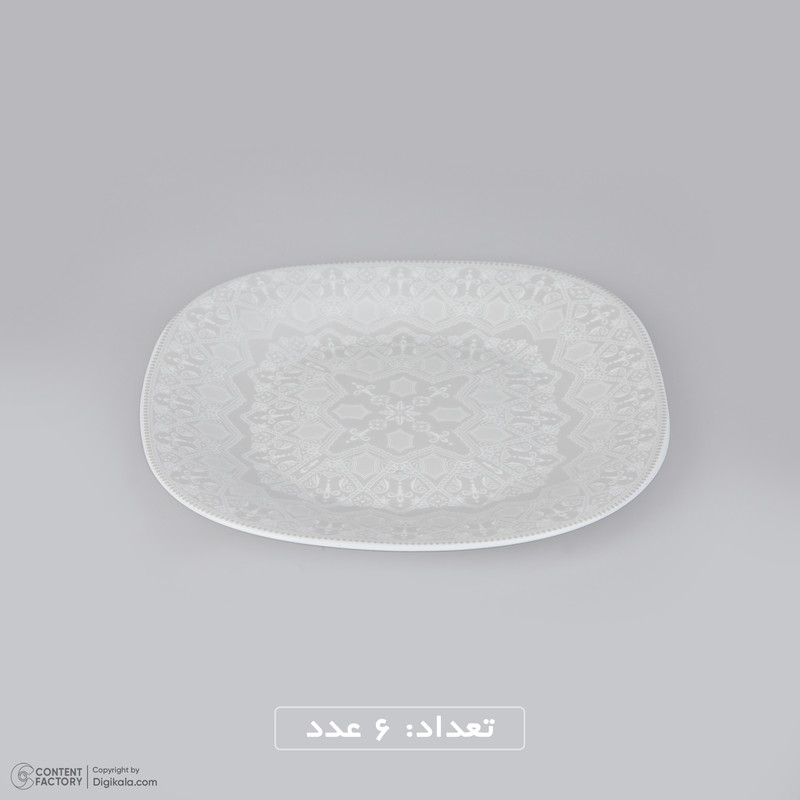 سرويس 26 پارچه اپال طرح مربع کلاسيک مدل سوژا لبه سفيد