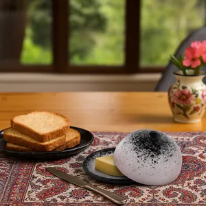 ظرف کره خوری سرامیکی بومی مدل ماربل