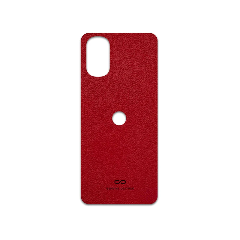 برچسب پوششی ماهوت مدل Red-Leather مناسب برای گوشی موبایل موتورولا Moto G22