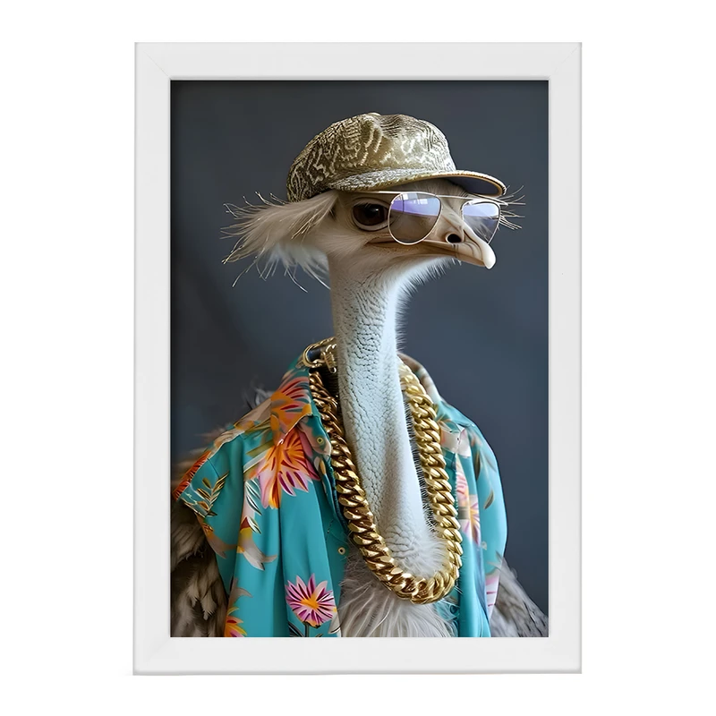 تابلو خندالو مدل شتر مرغ پولدار کد F12749