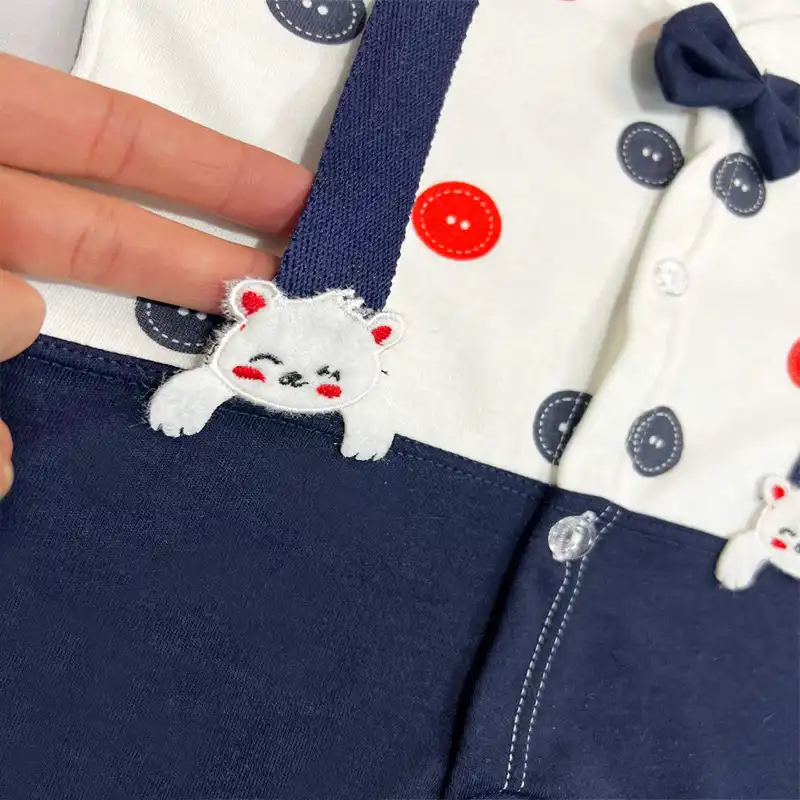 ست سرهمی و کلاه نوزادی مدل Dok-So-Che مجموعه دو عددی