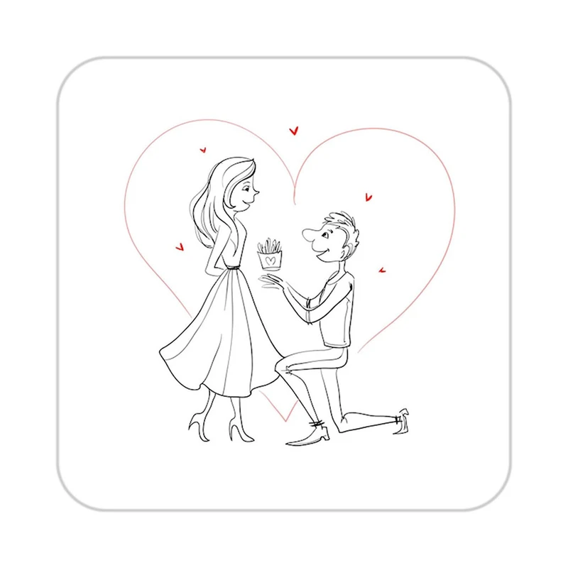 زیر لیوانی کاکتی طرح عاشقانه مدل mp37109