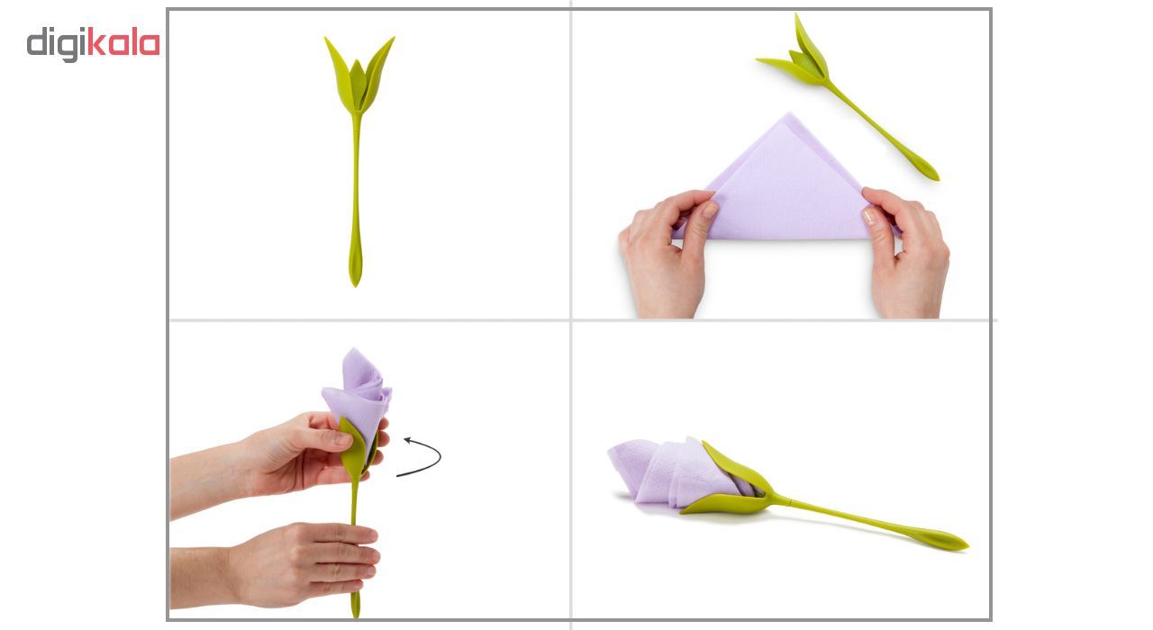 نگهدارنده دستمال سفره طرح گل رز بسته 4 عددی
