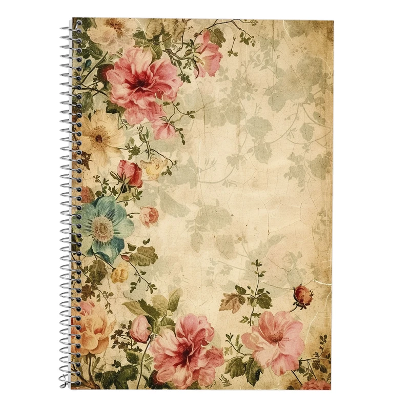 دفتر زبان 50 برگ مدوپد مدل سه خط طرح گل کد DF13312