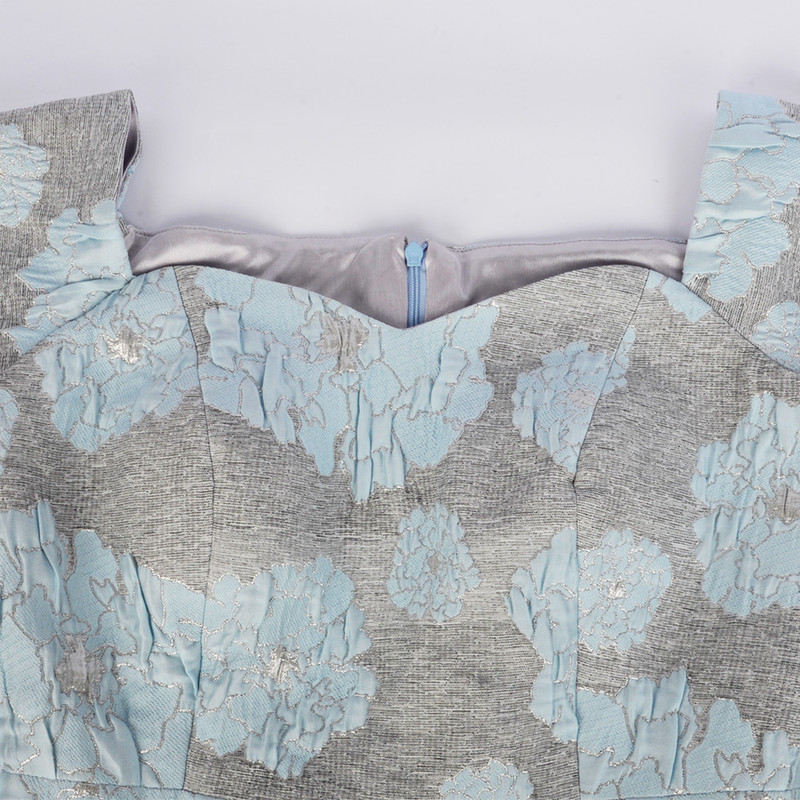 پیراهن زنانه مدل 100052324 گل برجسته رنگ آبی