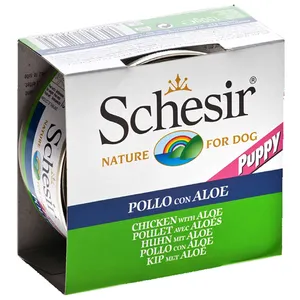 کنسرو غذای سگ شسیر مدل Puppy Chicken Fillets With Aloe-12639 با طعم فیله مرغ و آلوورا وزن 150 گرم