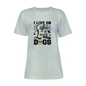 تی شرت آستین کوتاه زنانه مدل DOGS کد L140 رنگ طوسی