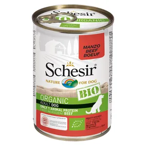 کنسرو غذای سگ شسیر مدل BIO Beef-81060 با طعم فیله بیف وزن 400 گرم