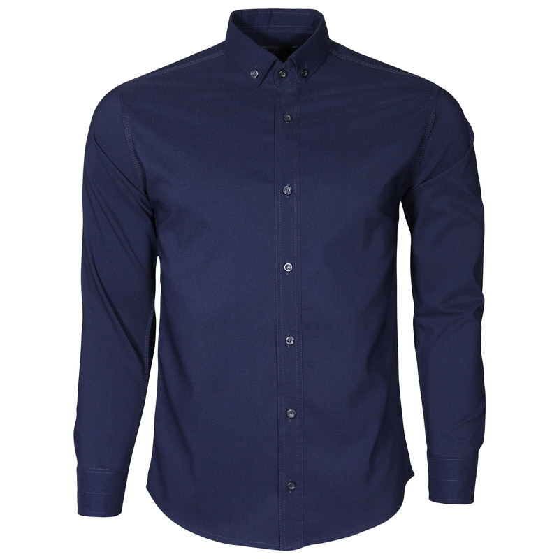 خرید و قیمت پیراهن آستین بلند مردانه مدل DL48 رنگ سرمه ای