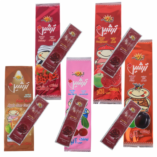 لواشک ترشین  بسته 10 عددی به همراه سس انار