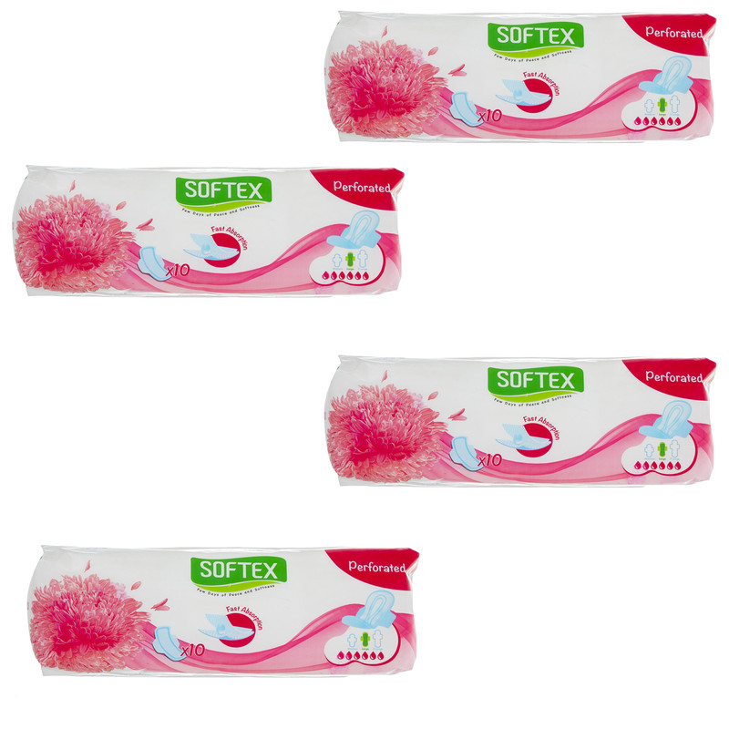 نوار بهداشتی سافتکس مدل Perfarated مجموعه 4 عددی