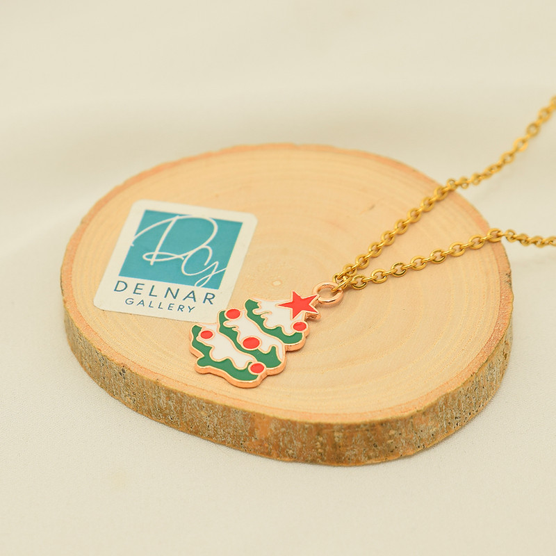گردنبند دخترانه دلنار گالری مدل درخت کریسمس و ستاره گردنبند دخترانه دلنار گالری مدل درخت کریسمس و ستاره