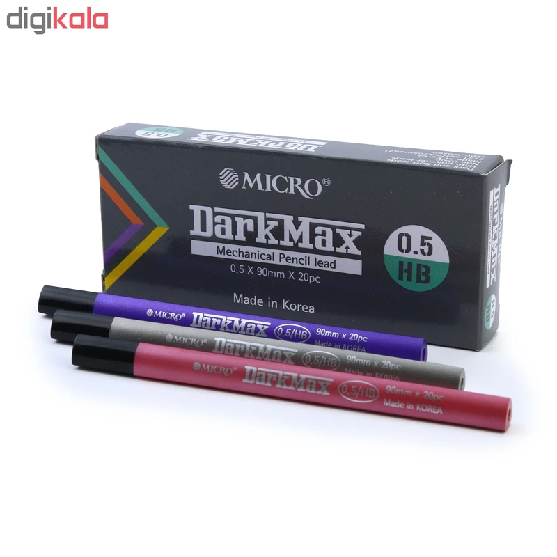 عکس شماره 2 : نوک مداد نوکی میکرو مدل darkmax قطر نوشتاری 0.7 میلی متر بسته 12 عددی