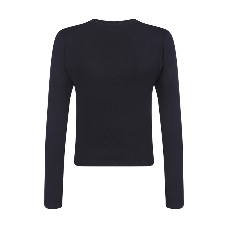 بلوز آستین بلند زنانه افراتین مدل فینگردار کد 7576 رنگ مشکی